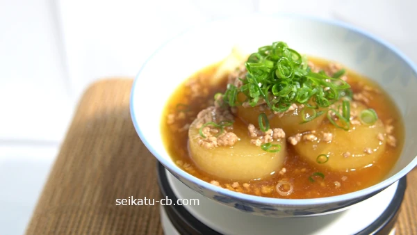 業務スーパーの冷凍大根で作った大根と豚ひき肉のとろとろ煮