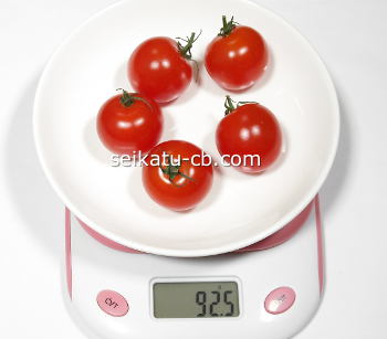 ミニトマト5個の重さは92.5g