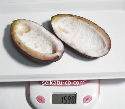あけびの果皮の重さは159.8g