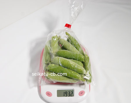 えんどう豆（グリンピース）1袋の重さは193.2g