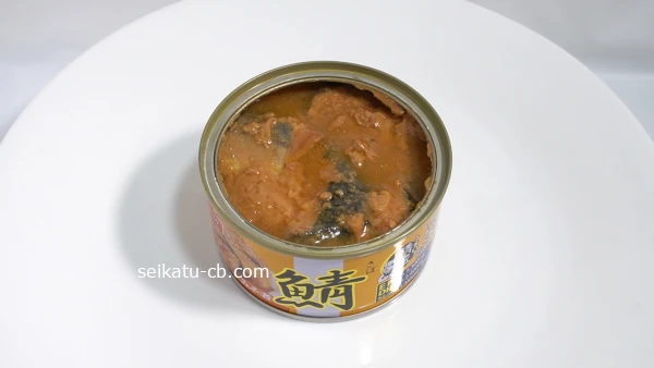 高いさばのみそ煮缶の中身
